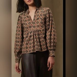 Banana Republic Beachwood pleated corduroy blouse